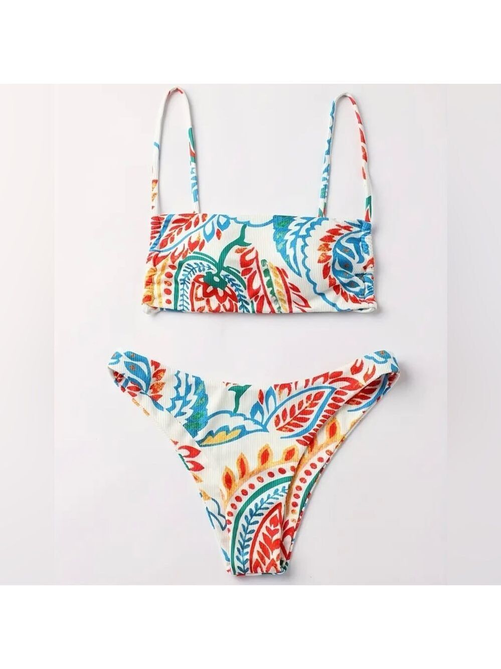 Boho Print Tie Back Cheeky Bikini Set